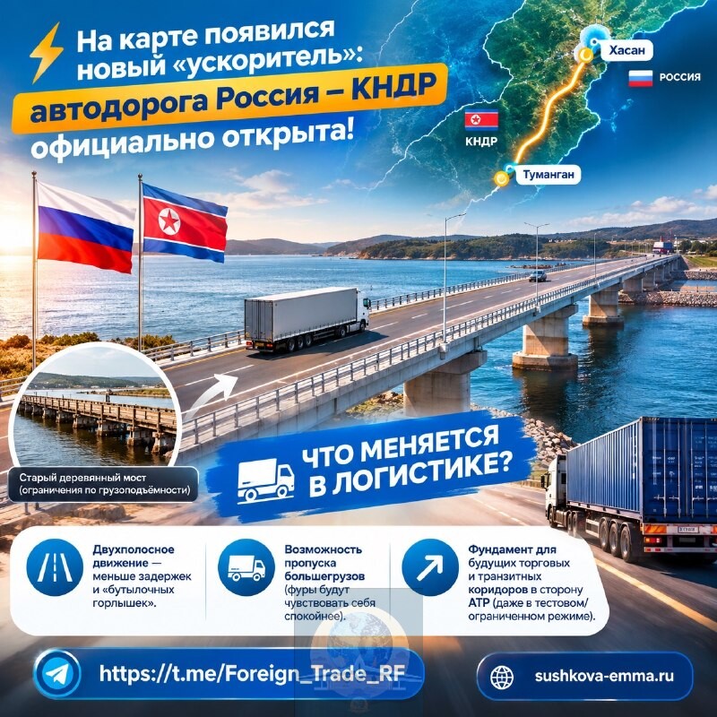 Открыт мост Россия- КНДР